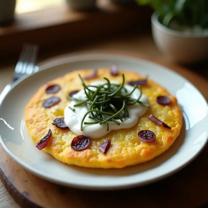 Tortilla Española con Ajoblanco y Algas: Receta Fusion Andaluza en 25 Minutos