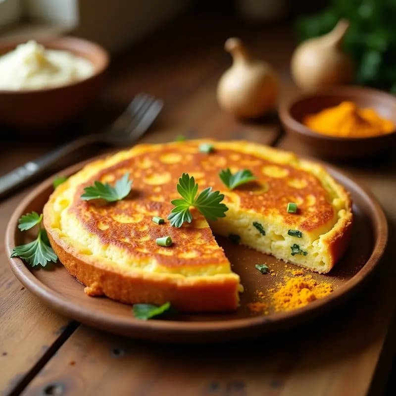 Tortilla Española de Alkapuri: Receta Sin Cebolla con Toque Indio y Esponjosa