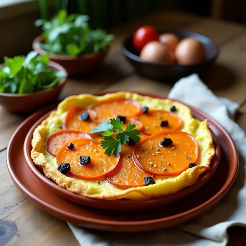 Tortilla Española de Batata y Ajo Negro: Receta Innovadora con Toque Gourmet