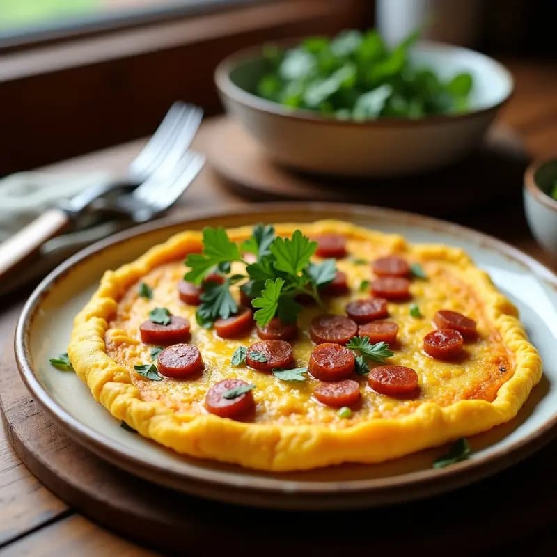 Tortilla Española de Batata y Chorizo Vegano: Receta Keto y Sin Harina