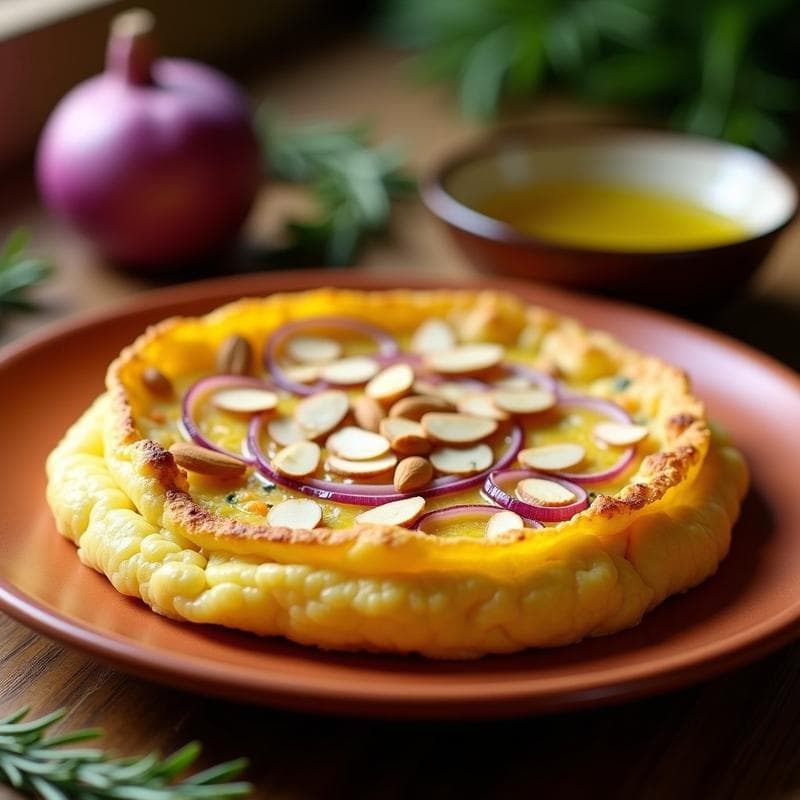 Tortilla Española con Bernarda y Almendra: Receta Tradicional con Toque Gourmet en 25 Minutos