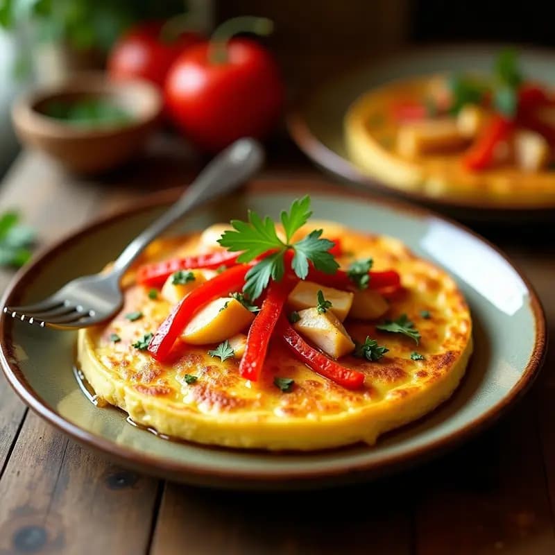 Tortilla de Bonito y Pimientos Asados: Receta Española Tradicional con Toque Gourmet