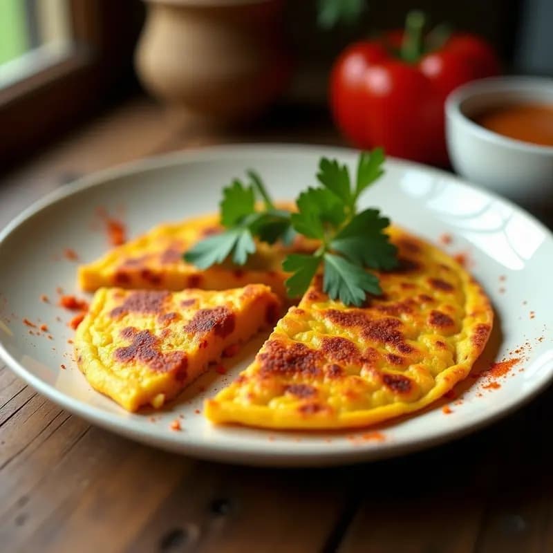 Tortilla Española de Camote y Chorizo de Tofu: Desayuno Fusion Sin Colesterol en Airfryer