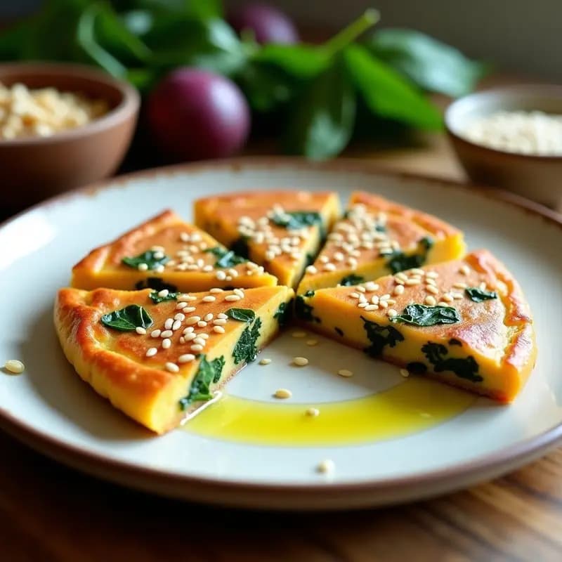 Tortilla Española de Camote y Espinacas: Receta Sin Patata y Sin Lactosa en Sartén