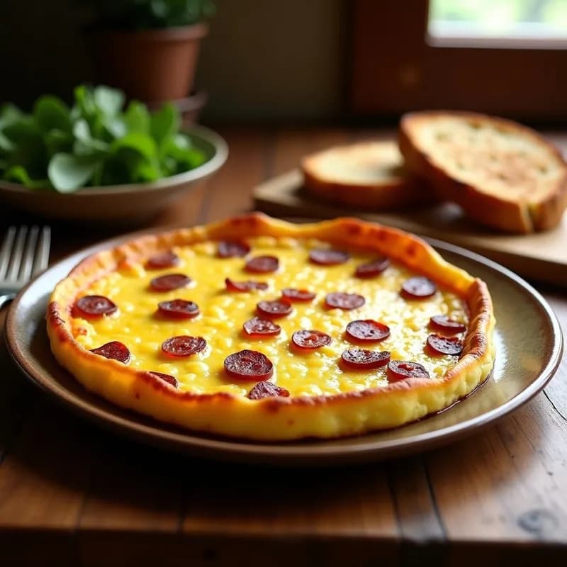 Tortilla Española de Chorizo Ahumado: Receta Crujiente en Airfryer sin Aceite