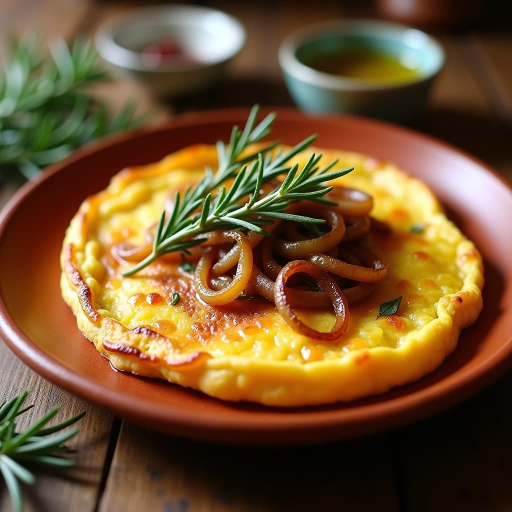 Tortilla Española con Cebolla Caramelizada y Romero: Receta Tradicional Paso a Paso