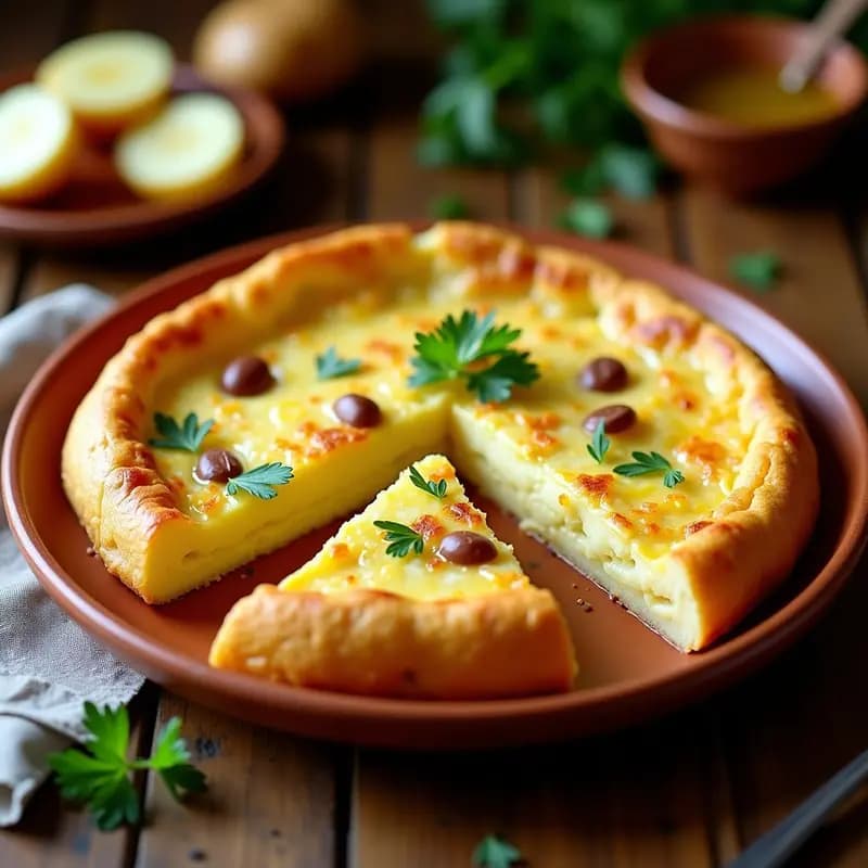 Tortilla Española Cremosa al Estilo Yugoslavo: Receta Única con Patata y Queso Kajmak