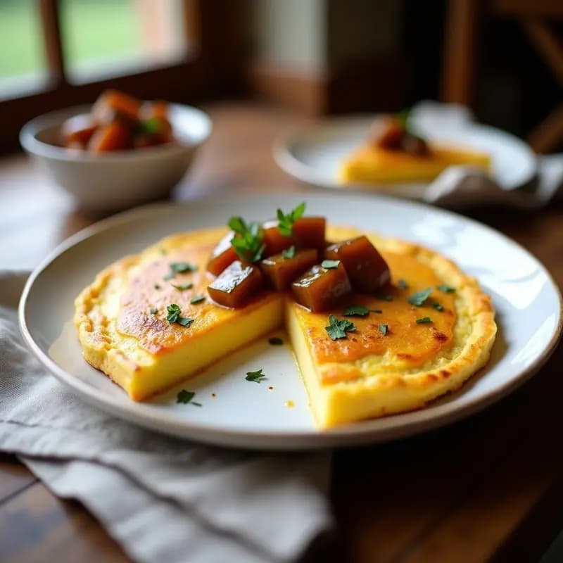 Tortilla Española con Escabeche de Berenjena: Receta Tradicional con Toque Ácido y Crujiente