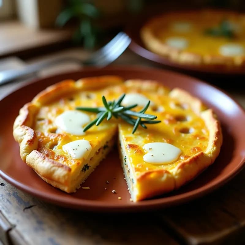 Tortilla Española Gratinada: Receta con Queso de Cabra y Aromas Mediterráneos