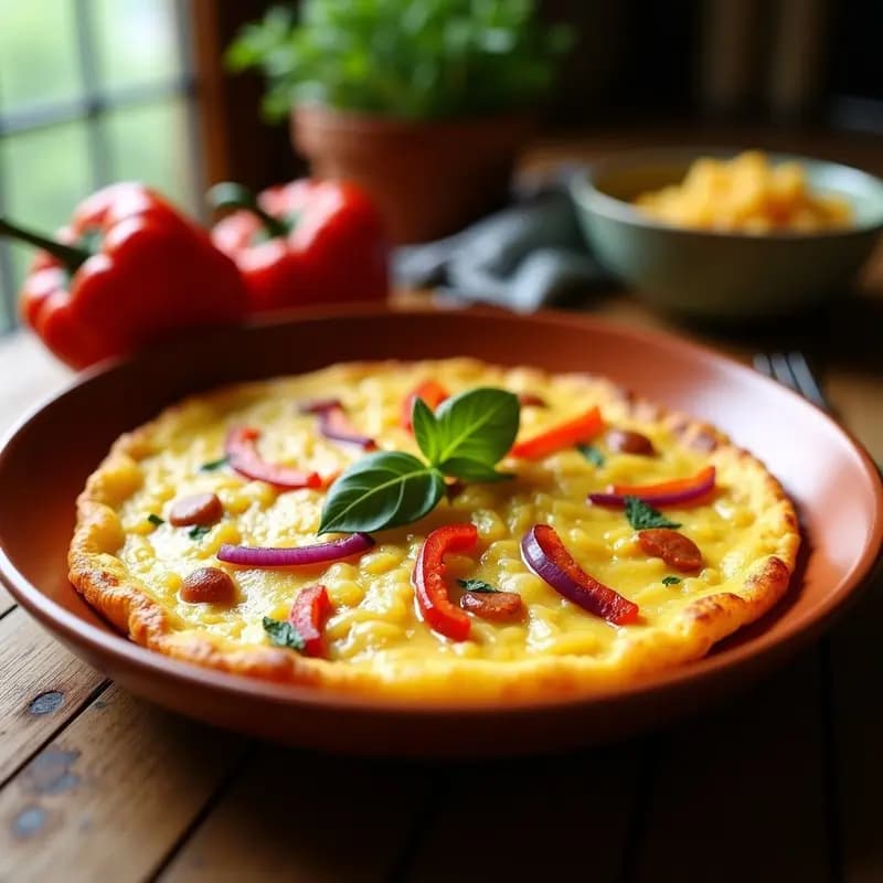 Tortilla Española con Patata y Pimiento Rojo: Receta con Vitamina C y Alto Valor Biológico en 25 Minutos