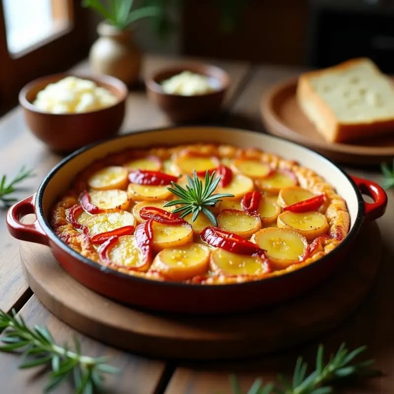 Tortilla Española con Pimientos Asados al Horno: Receta Fácil y Sin Voltear