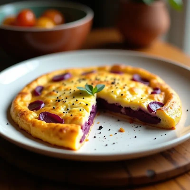 Tortilla Española de Papa Morada: Receta Quechua con Toque Gourmet en 20 Minutos