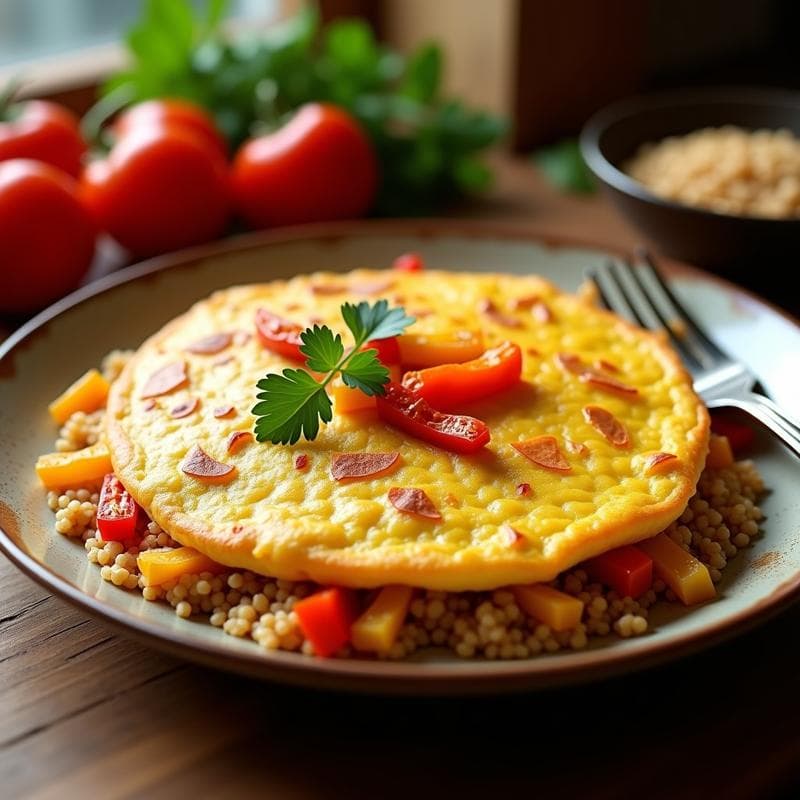 Tortilla Española de Quinoa y Pimientos Asados: Receta Sin Gluten y Alta en Proteína