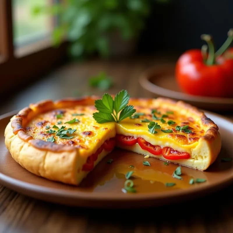 Tortilla Española Rellena de Pimientos Ahumados: Receta Tradicional y Jugosa en 25 Minutos