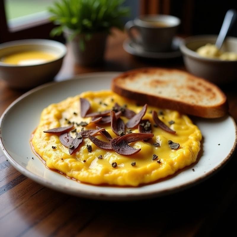 Tortilla Española con Trufa Negra: Receta Gourmet en Olla GM con Yema Cremosa