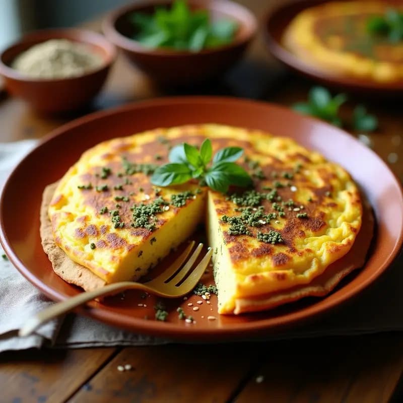 Tortilla Española con Zaatar: Receta en Sartén con Huevo Esponjoso en 20 Minutos