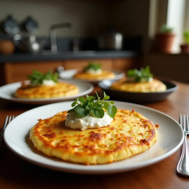 Tortilla Espagnole de Calabacín y Queso de Cabra: Receta Francesa con Toque Mediterráneo
