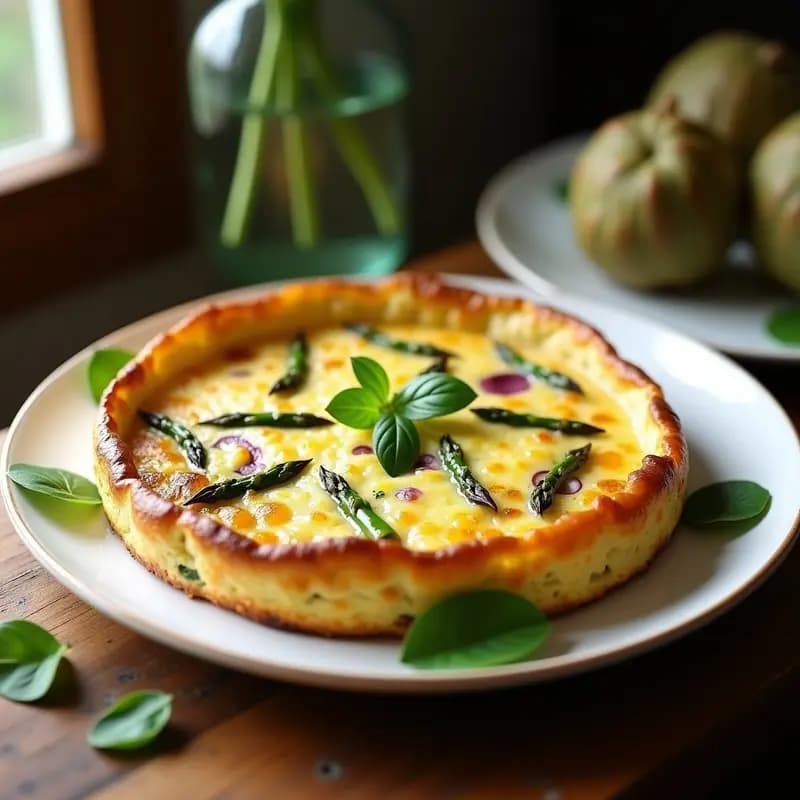 Tortilla de Espárragos Tristanos y Alcachofas: Receta Española Primaveral y Sin Lactosa