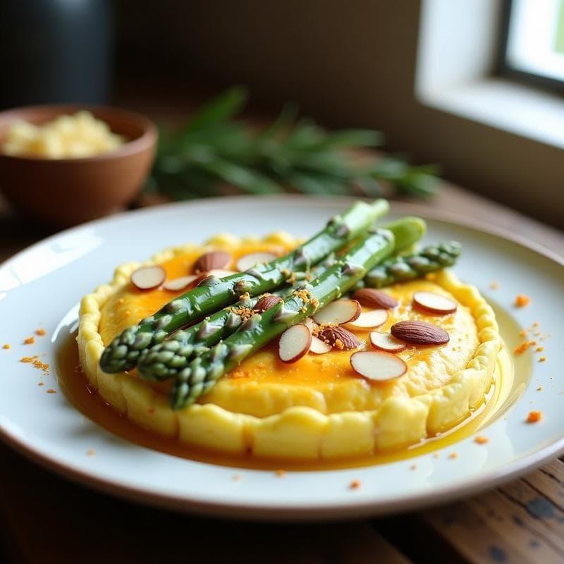 Tortilla de Espárragos Blancos y Azafrán: Receta en Olla Lenta Keto con Textura Cremosa