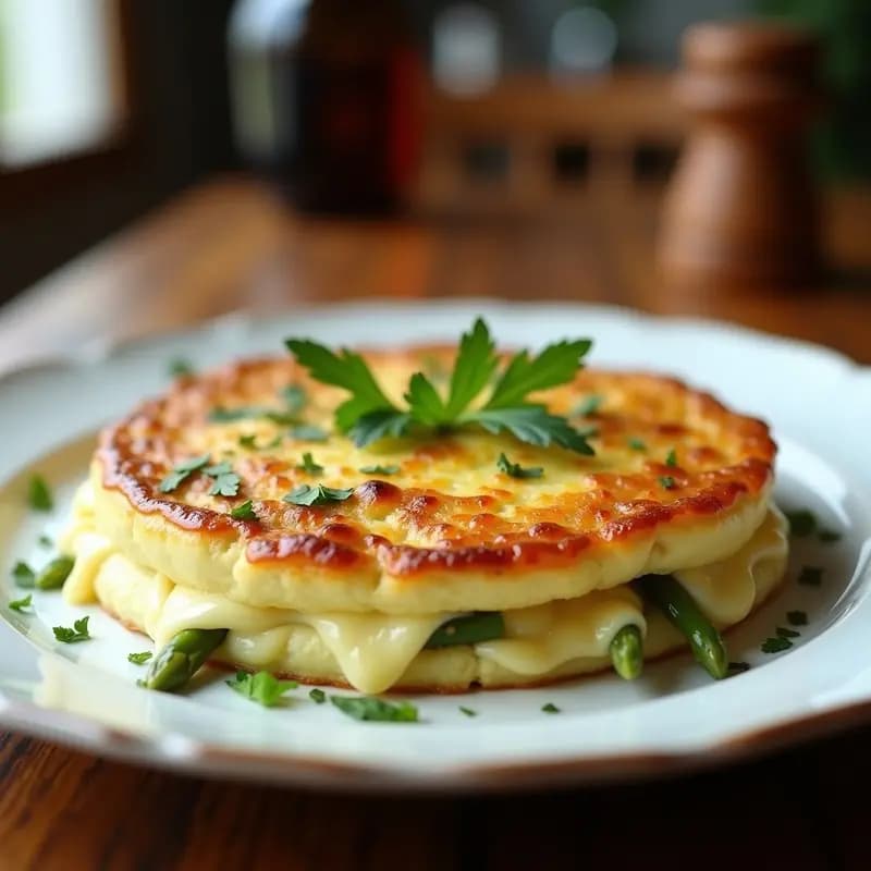 Tortilla de Espárragos Blancos y Queso de Oveja en Microondas: Receta Rápida en 8 Minutos