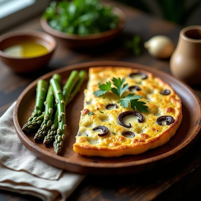 Tortilla de Espárragos Blancos y Trompeta de la Muerte: Receta Gourmet en Olla Exprés
