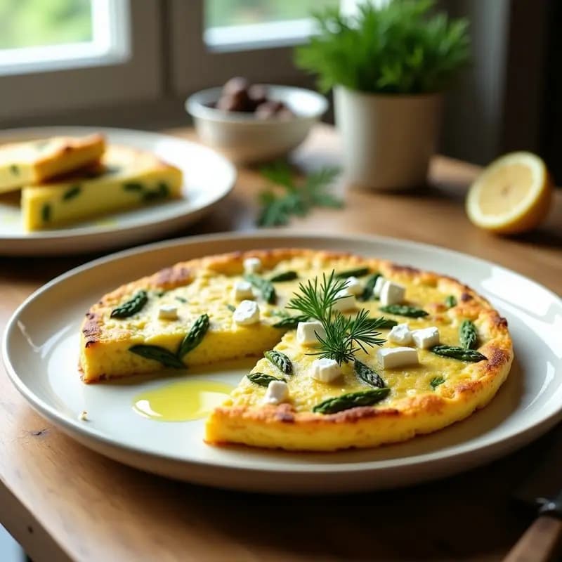 Tortilla de Espárragos y Queso Feta: Receta Griega en Airfryer y Baja en Carbohidratos