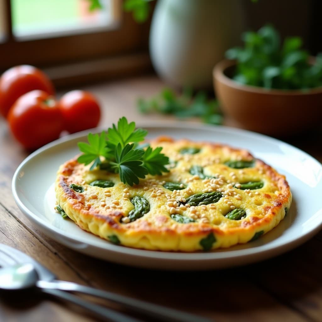 Tortilla de Espárragos trigueros y Huevos de Lino: Desayuno Vegano Sin Gluten