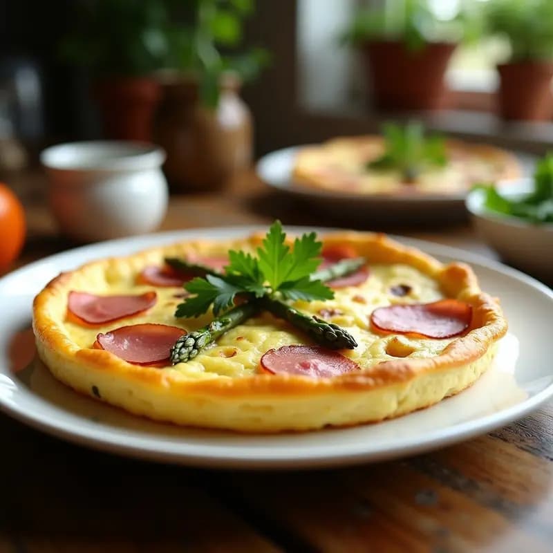 Tortilla de Espárragos Blancos y Jamón Serrano: Receta Española de Primavera Sin Lácteos