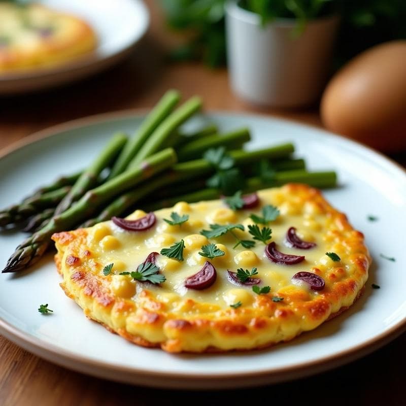 Tortilla de Espárragos Morados y Queso de Albaricoque: Receta en Airfryer Sin Gluten