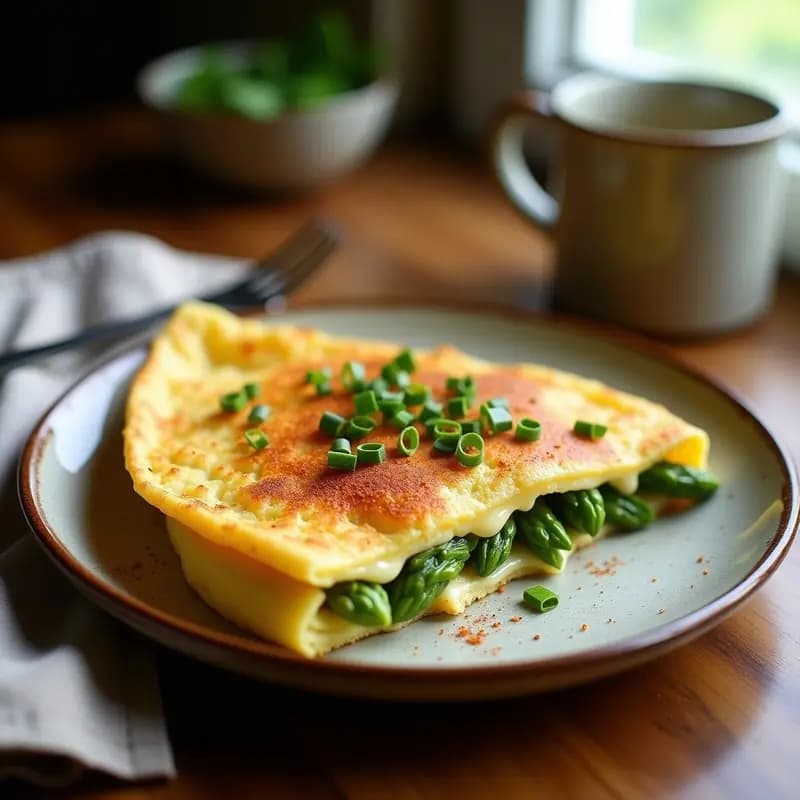 Tortilla de Espárragos y Queso de Anacardos: Desayuno Español Vegano y Sin Huevos