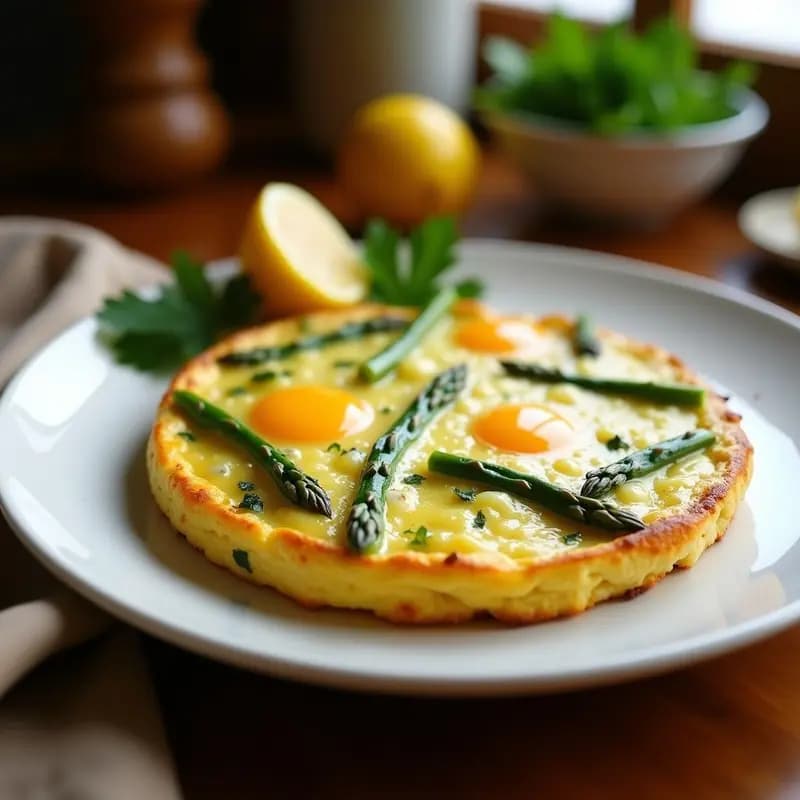 Tortilla de Espárragos Trigueros y Huevos de Codorniz: Receta en Airfryer Bajo en Calorías
