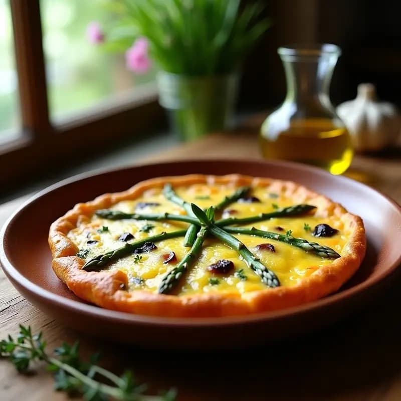 Tortilla de Espárragos Trigos con Ajo Negro: Receta Primaveral en 15 Minutos