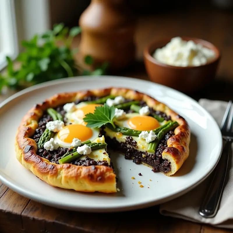 Tortilla de Espárragos Trigos y Arroz Negro: Receta Gourmet con Textura Cremosa y Nutrientes