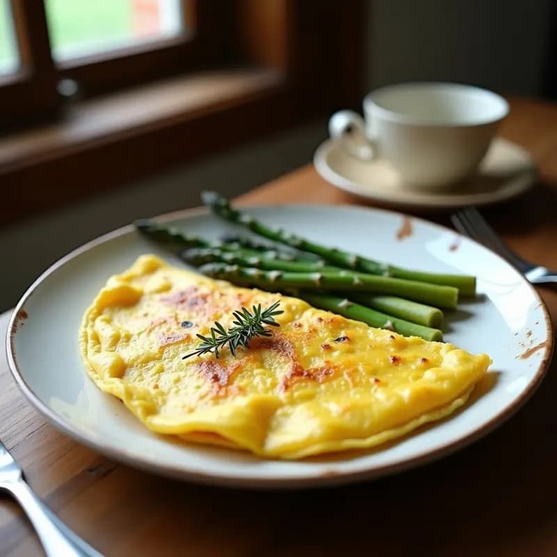Tortilla de Espárragos Trigos con Hierbas Provenzales: Receta Francesa Rápida y Sin Lactosa