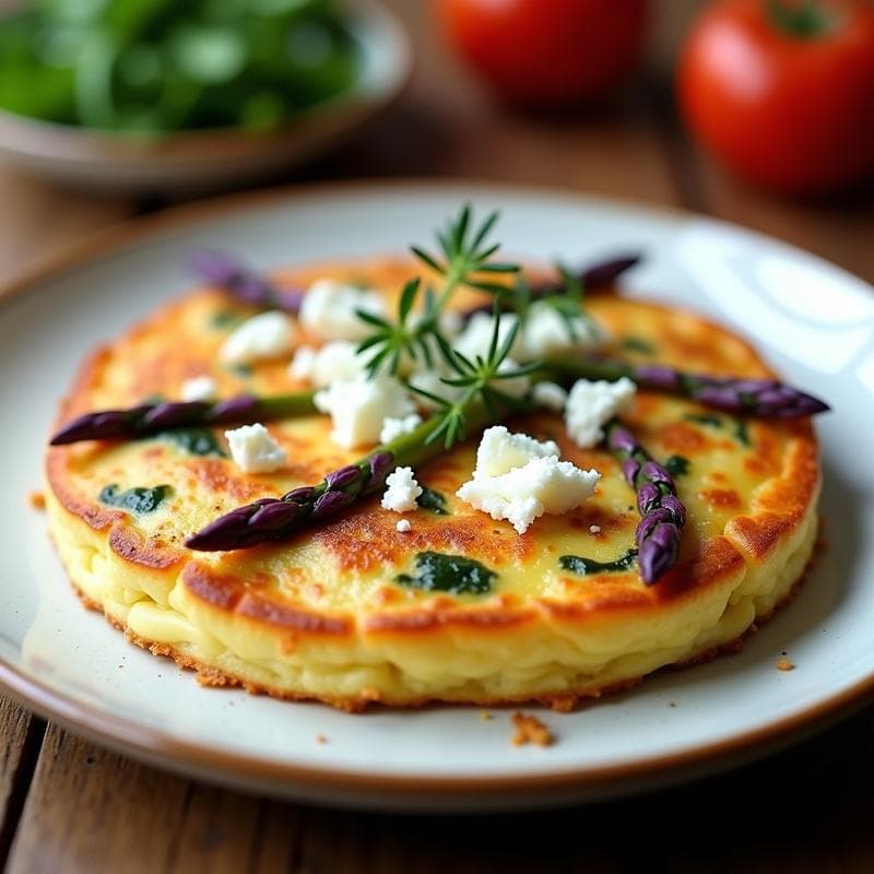 Tortilla de Espárragos Trigos Morados: Receta en Thermomix con Toque Gourmet y Color Vibrante