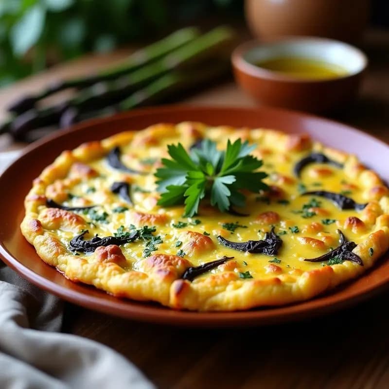 Tortilla de Espárragos Trigos Negros: Receta en Olla Exprés con Textura Cremosa