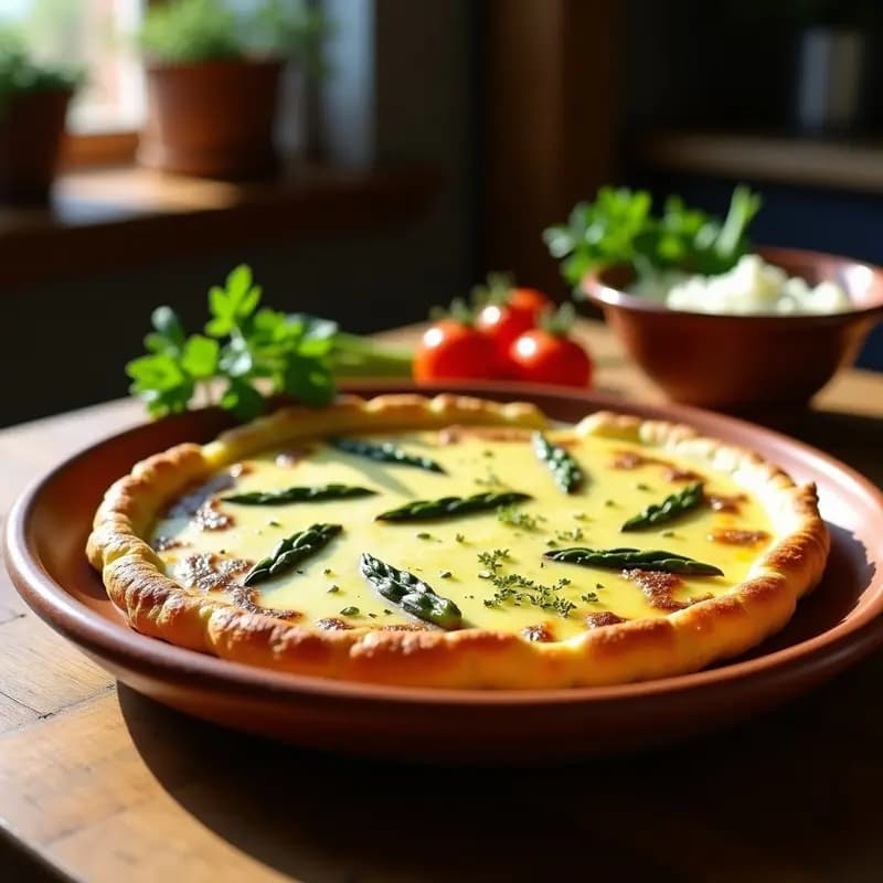 Tortilla de Espárragos Trigos con Queso Idiazábal: Receta Tradicional Vasca en 20 Minutos