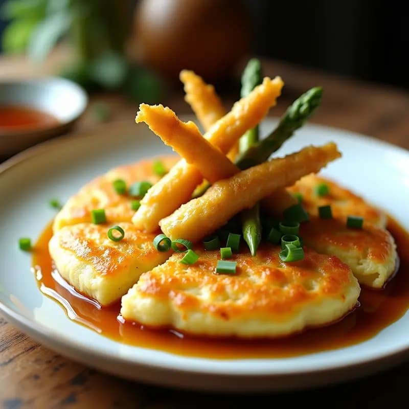 Tortilla de Espárragos Trigos en Tempura: Receta Crujiente y Ligera con Toque Japonés