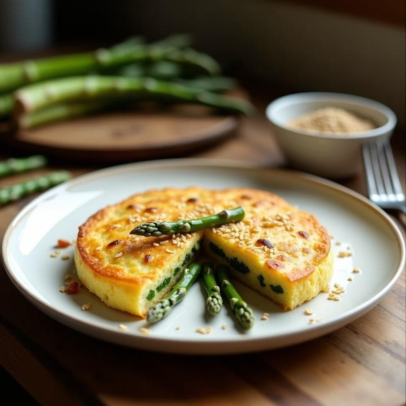 Tortilla de Espárragos Trigos Vegana: Receta en Airfryer con Textura Esponjosa y Sin Huevos