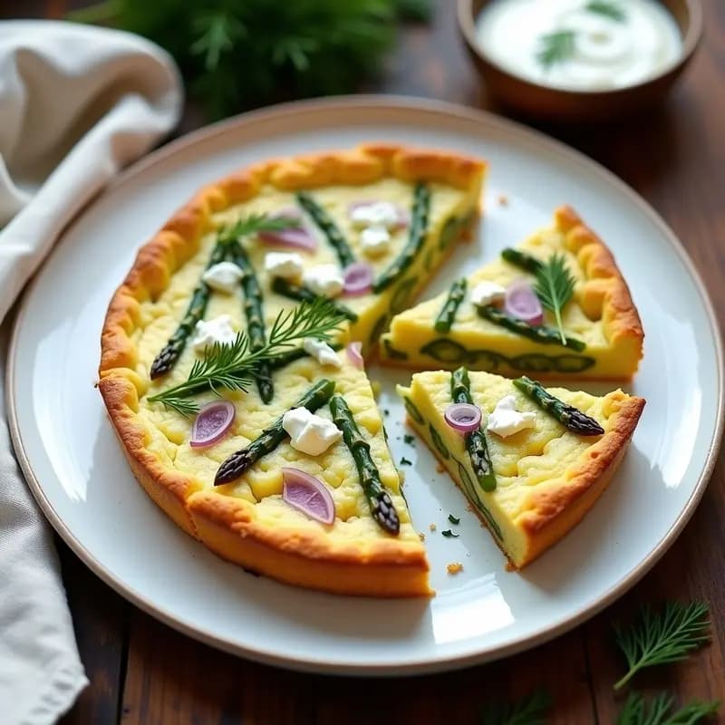 Tortilla de Espárragos trigueros con Yogur Griego: Receta Proteica y Sin Harina en 15 Minutos