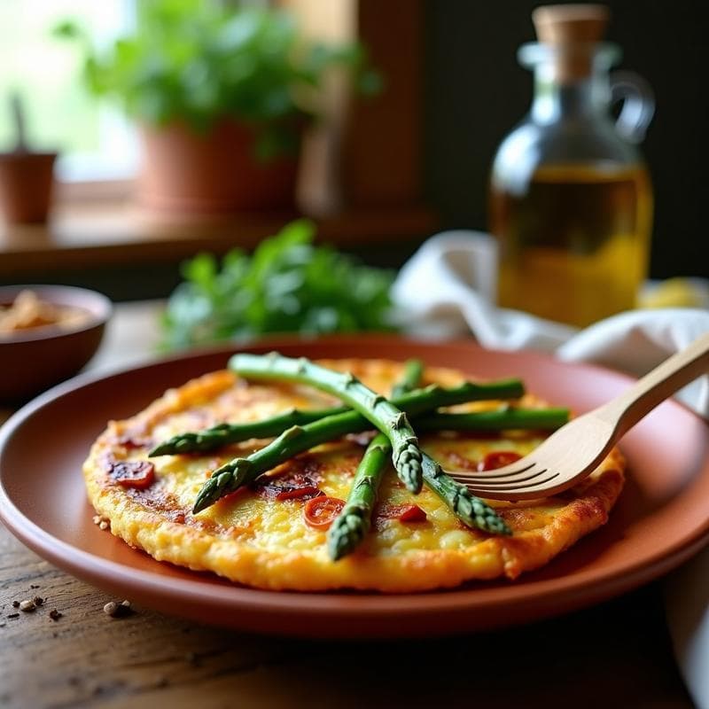 Tortilla de Espárragos Trigueros Ajada: Receta Española en 15 Minutos con Toque Tradicional