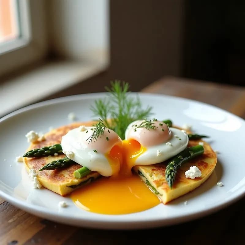 Tortilla de Espárragos Trigueros con Huevo Poché: Receta Gourmet en 25 Minutos
