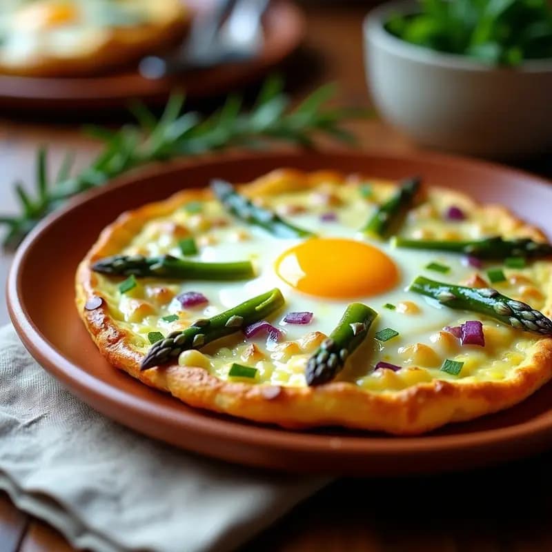 Tortilla de Espárragos Trigueros: Receta en Olla Superpuesta con Yema Cremosa