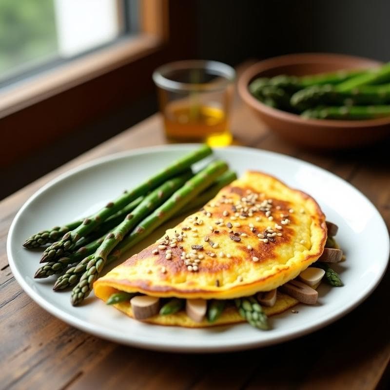 Tortilla de Espárragos Trigueros con Umami: Receta Express en Airfryer para un Desayuno Gourmet