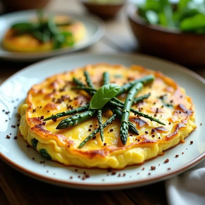 Tortilla de Espárragos Trigueros y Zaatar: Receta Rápida Alta en Hierro y Omega-3