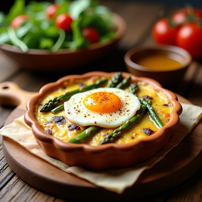 Tortilla de Espárragos Trinidad y Huevo de Codorniz: Receta Española en Airfryer