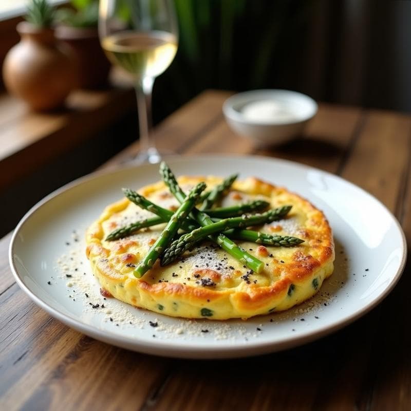 Tortilla de Espárragos Verdes y Trufa: Receta Gourmet de Vealada en 20 Minutos