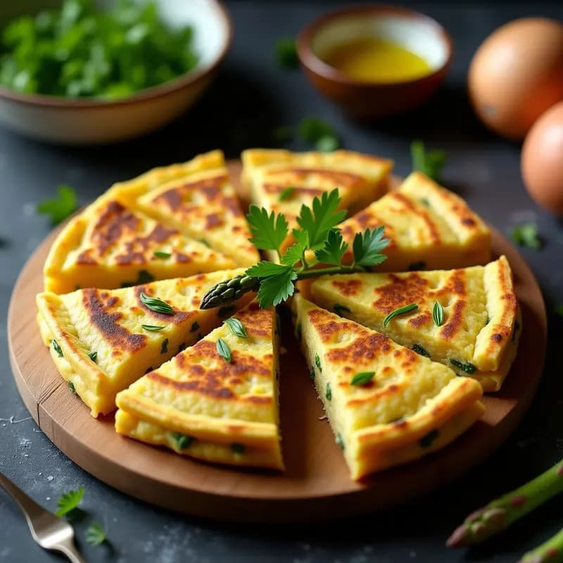 Tortilla de Espárragos Verdes Vegana: Receta Sin Huevo con Toque Esponjoso