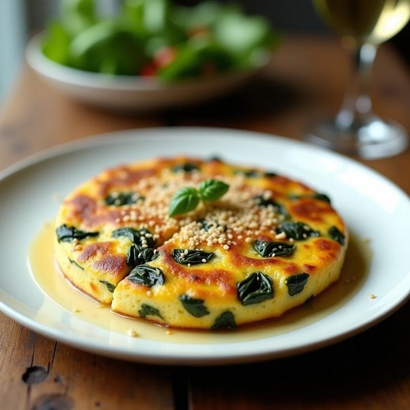 Tortilla de Espinacas y Alcachofas: Receta con Umami Intenso y Sin Lactosa