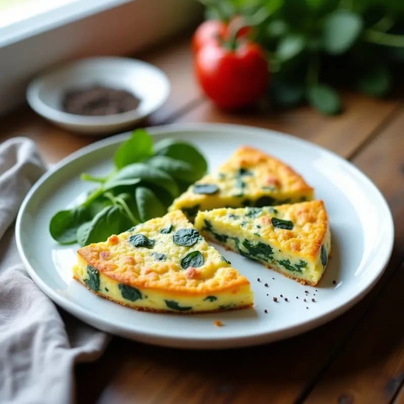 Tortilla de Espinacas y Coliflor: Receta Keto y Sin Lactosa para Desayunos Rápidos